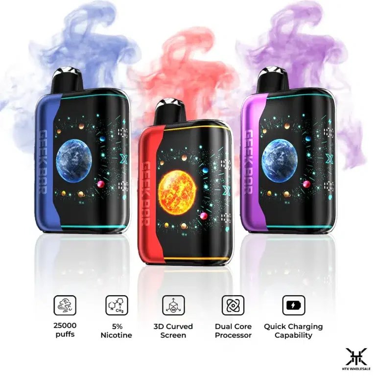【超值買5送1】星空GEEK BAR Pulse X 25000 抽 首創 3D 弧面工藝美學 50mg 強效尼古丁鹽交織出深沉且高級的層次饗宴 18mL大容量 台灣現貨:圖片 4