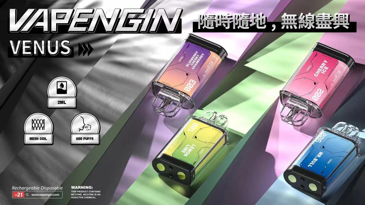 【超值加購$130送主機】VAPENGIN VENUS 金星 2500口 全透明工業風主機 極致通透的視覺震撼 結合 Type-C 瞬時快充技術 台灣現貨:圖片 4