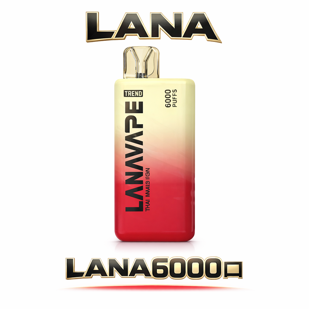 LANA 6000抛棄式電子煙 均勻受熱不掉味 配合 550mAh 超強持航 3% 恰到好處的順滑在從容間釋放最純粹的感官饗宴 台灣現貨