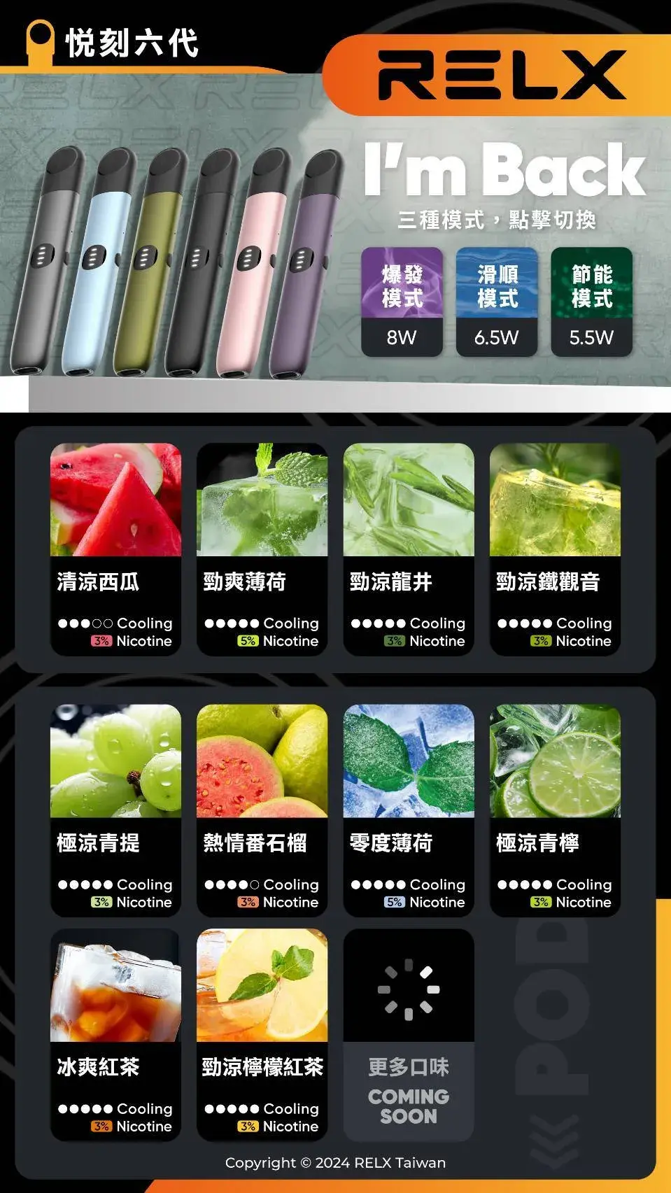 【狂歡特惠】買3盒加購350即贈悅刻主機買10贈2 RELX 六代通用煙彈 3%~5% 丁鹽打造如羽毛般輕盈 卻層次飽滿的吸吮節奏 極致防漏結構封存醇厚原味 台灣現貨:圖片 2